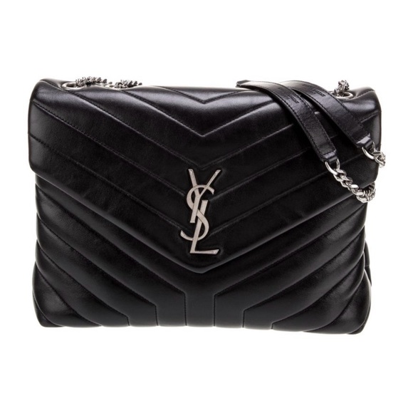 Yves Saint Laurent Handbags - Yves Saint Laurent Medium LouLou Black Quilted Shoulder Bag-
